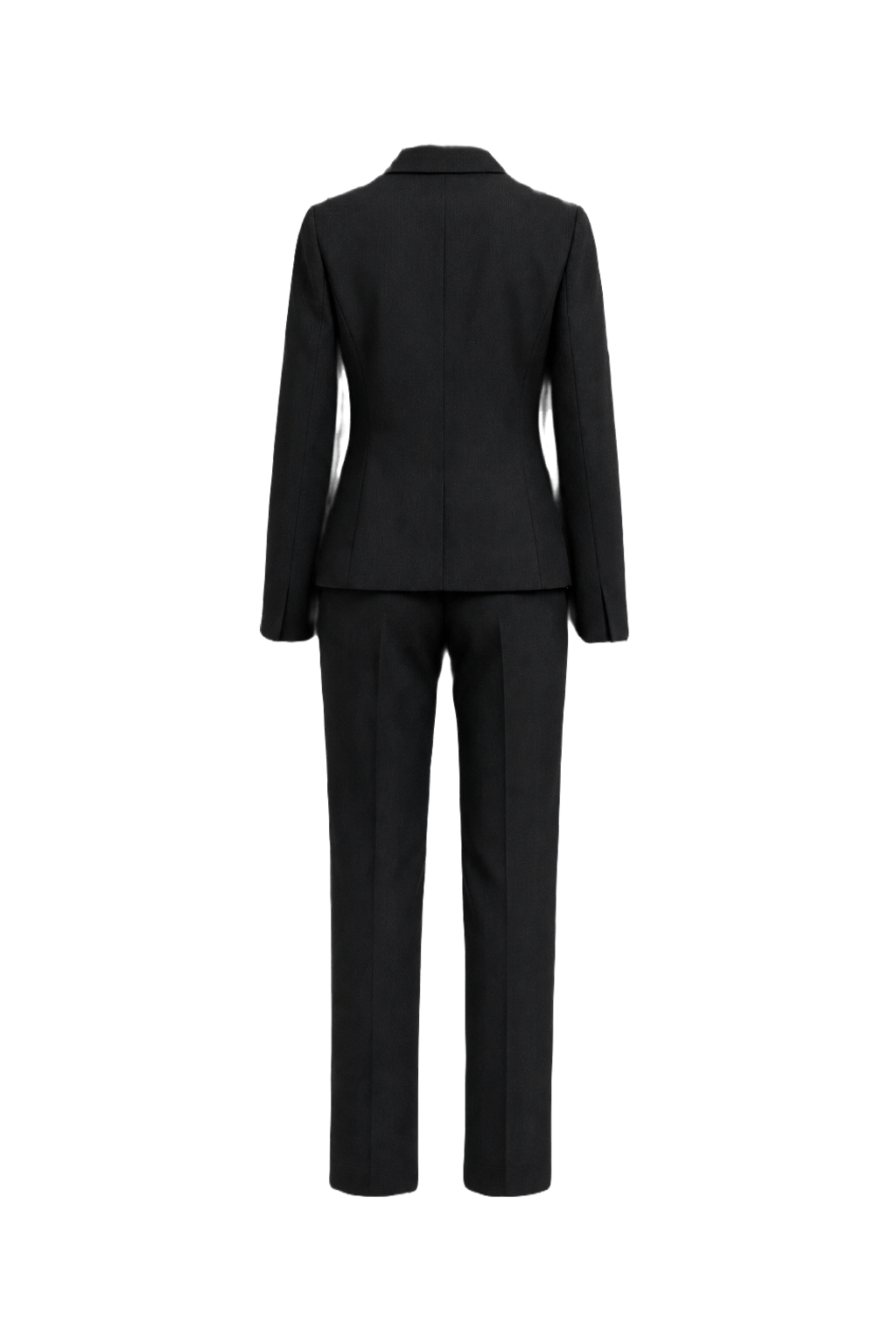 1990s Black Wool Blend Trouser Suit - Back View