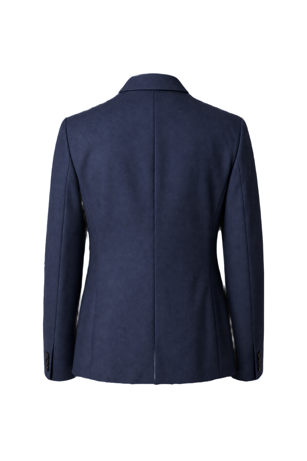 1980s Navy Blue Wool Blend Blazer - Back View