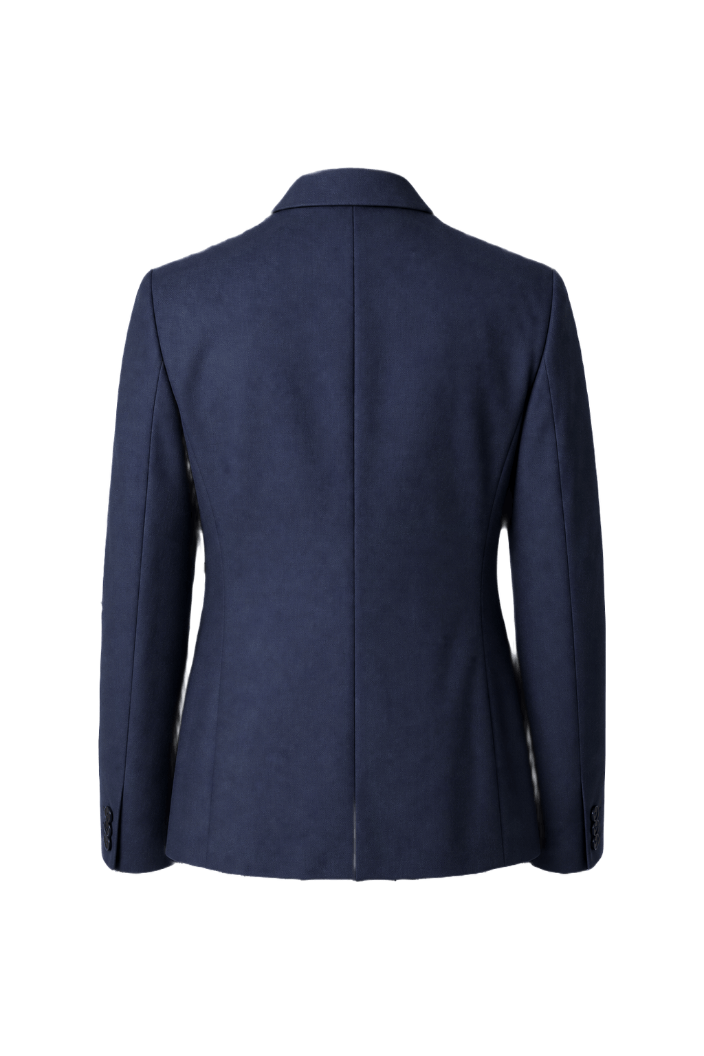 1980s Navy Blue Wool Blend Blazer - Back View