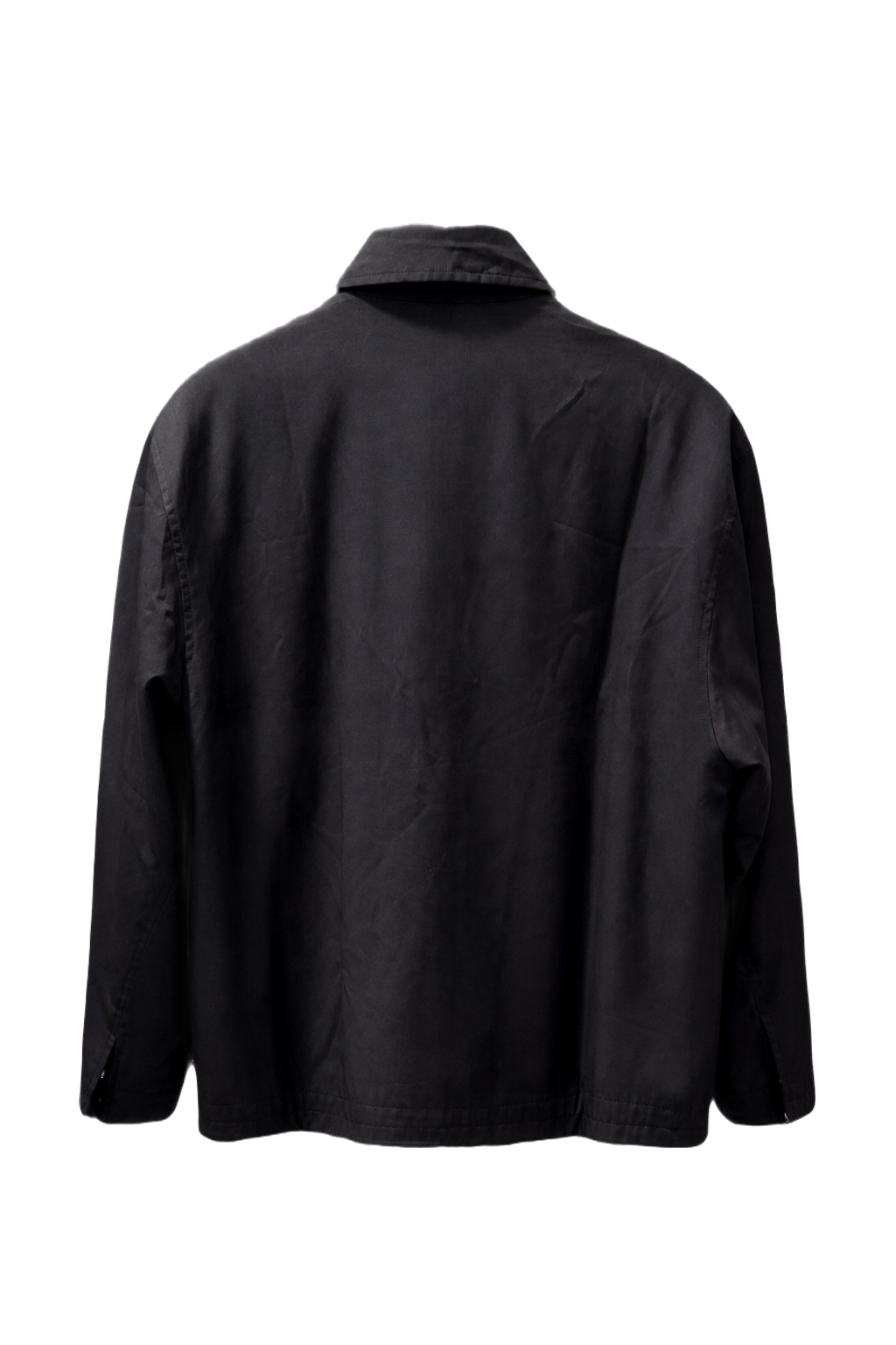 1980s Navy Blue Cotton Blend Jacket - Back View