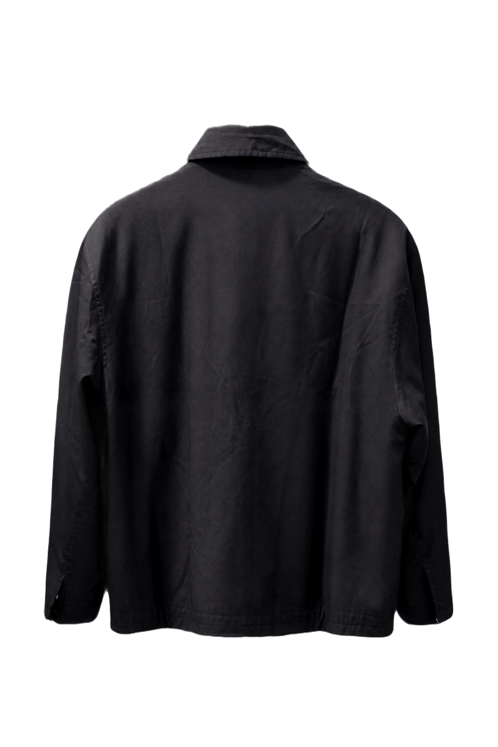 1980s Navy Blue Cotton Blend Jacket - Back View