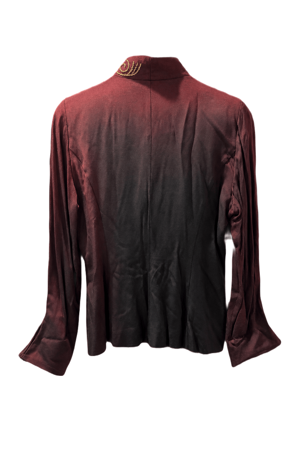 1980s Burgundy Silk Jacket - Back View