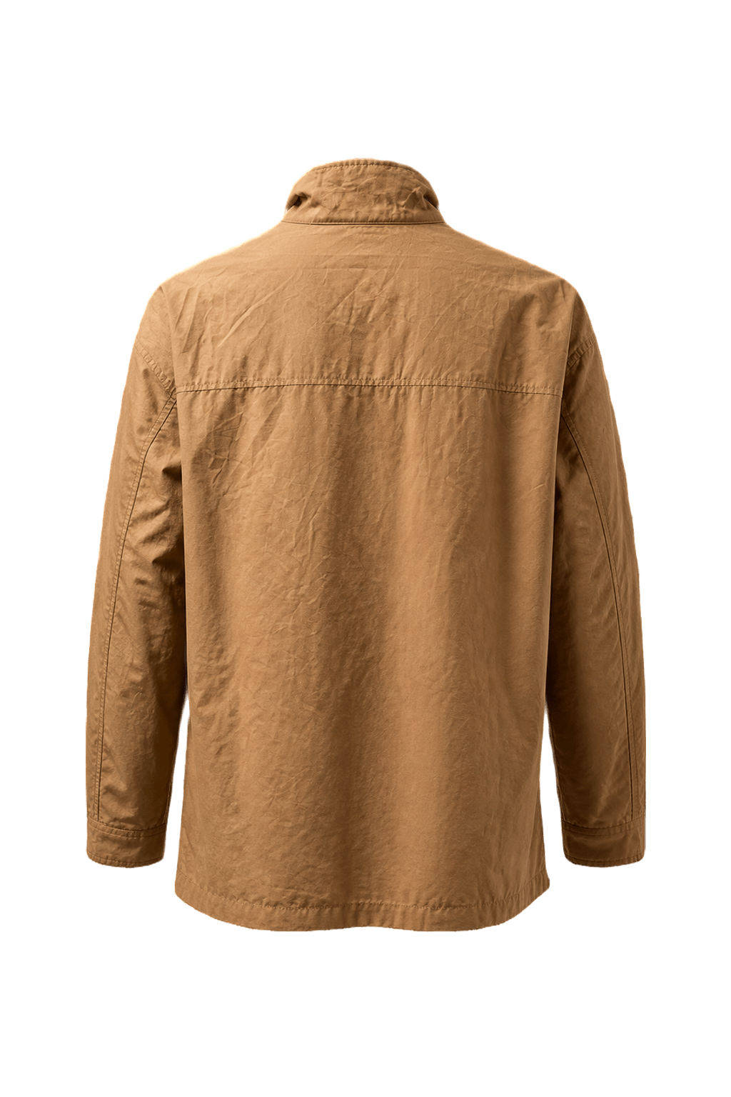 1980s Khaki Cotton Blend Coat - Back View