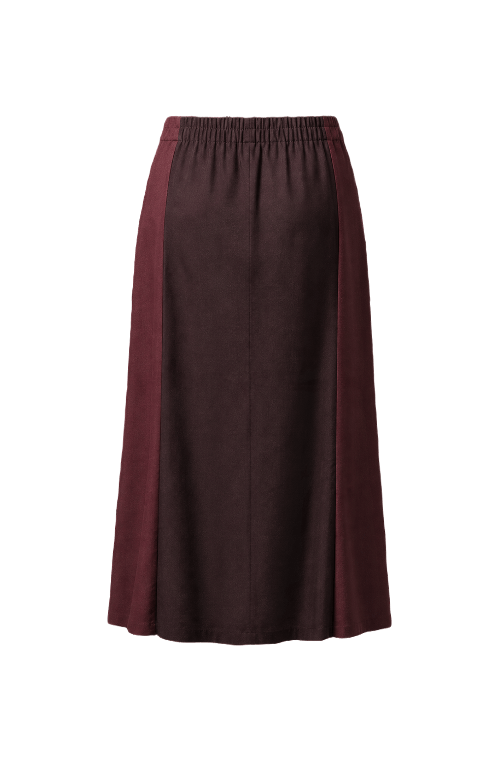 1980s Burgundy Polyester Skirt - Back View