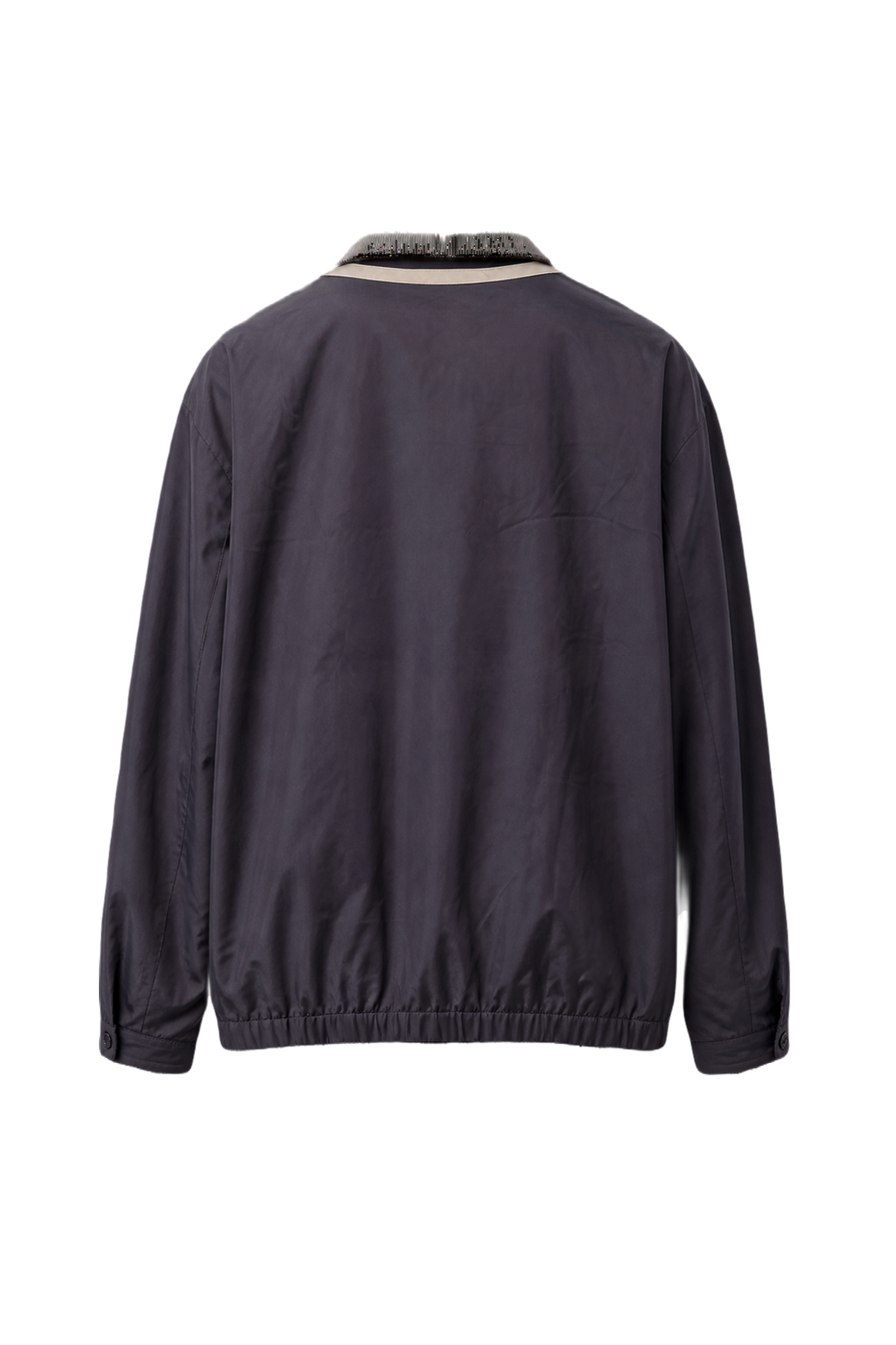 1980s Navy Blue Cotton Blend Jacket - Back View