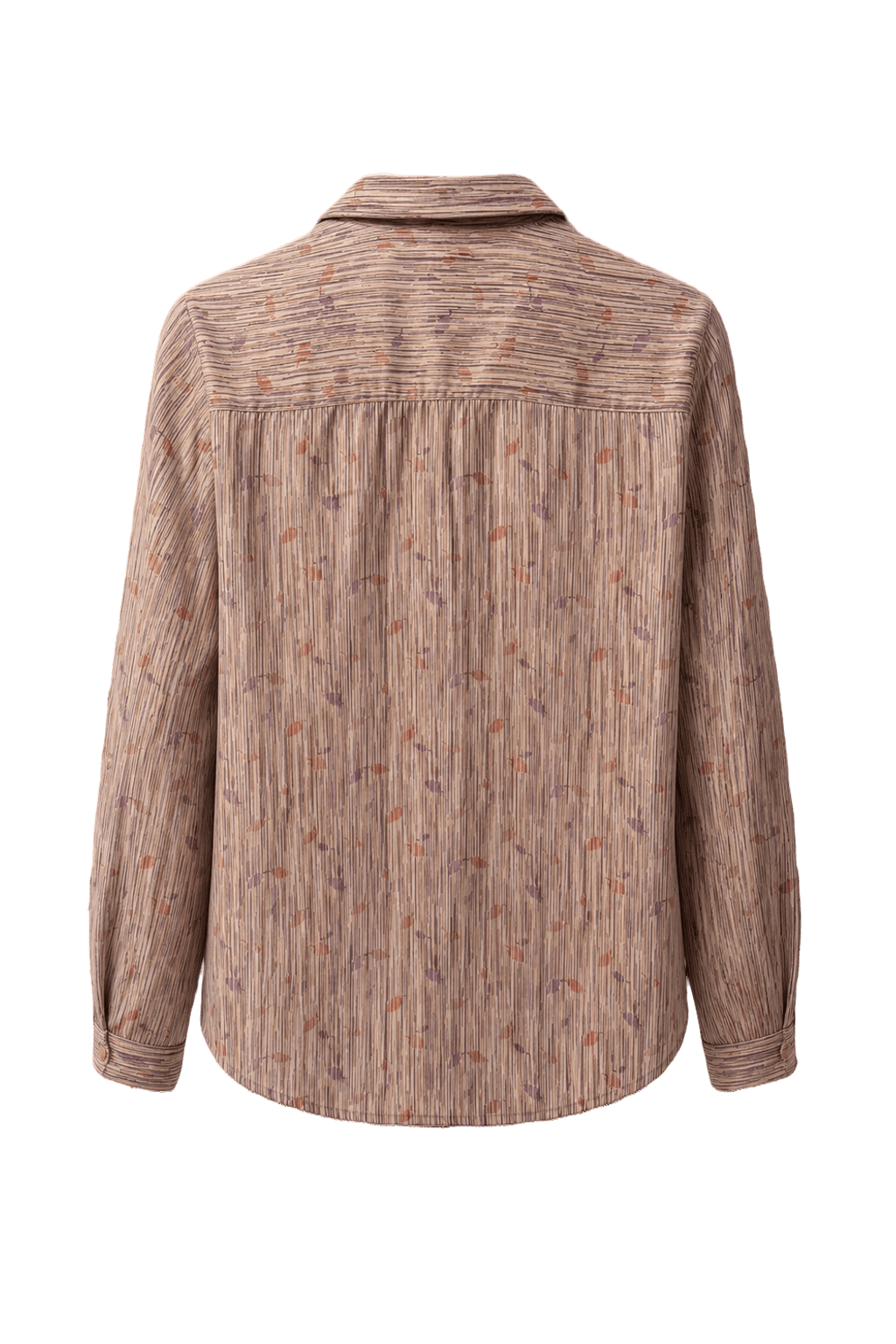 1970s Light Beige Cotton Blend Blouse - Back View