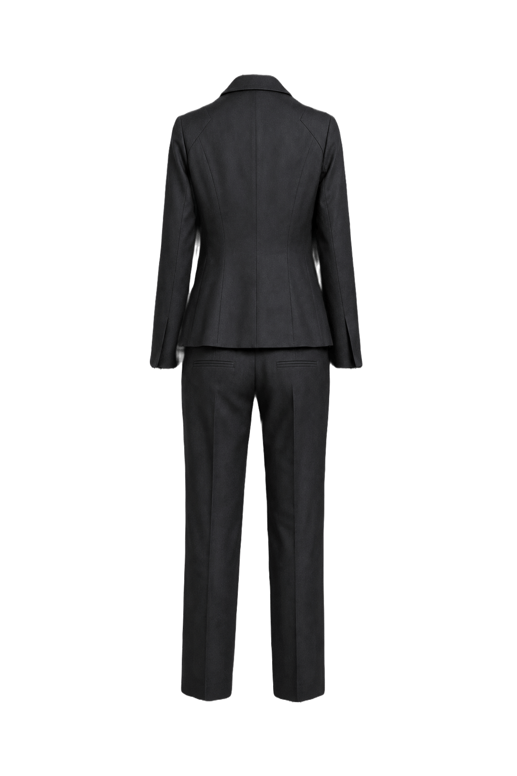 1990s Black Cotton Blend Blazer and Trousers Set - Back View