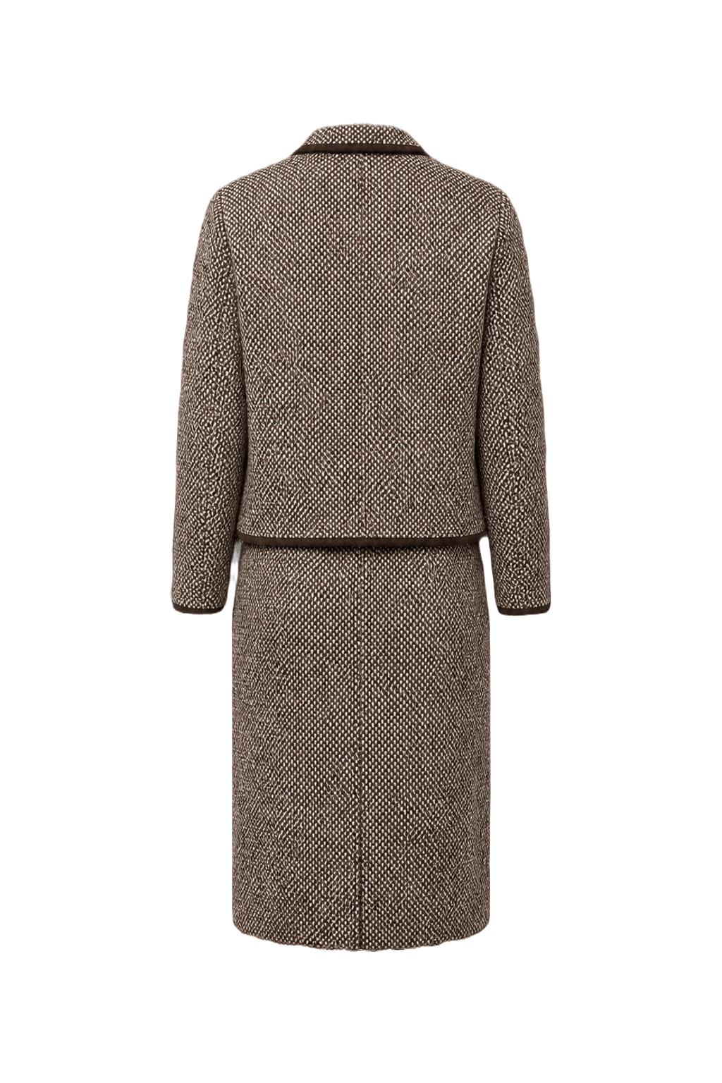 1980s Brown Wool Blend Ensemble - Back View