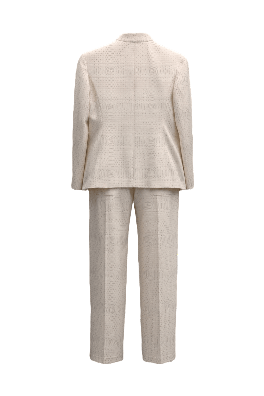 1990s Cream Cotton 2-Piece Suit - Back View