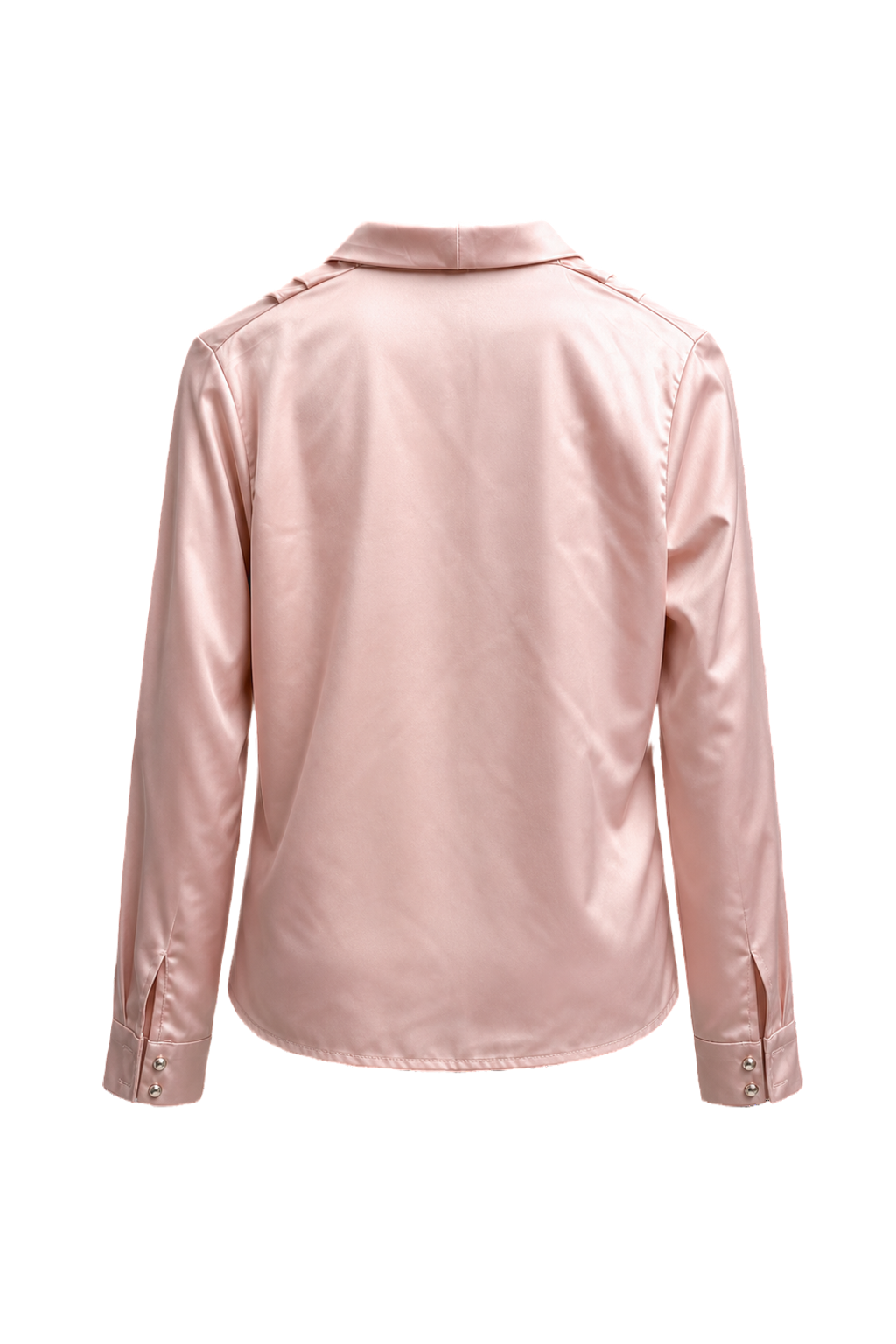 1990s Pale Pink Satin Blouse - Back View