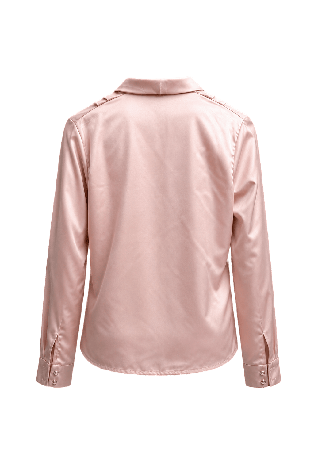 1990s Pale Pink Satin Blouse - Back View