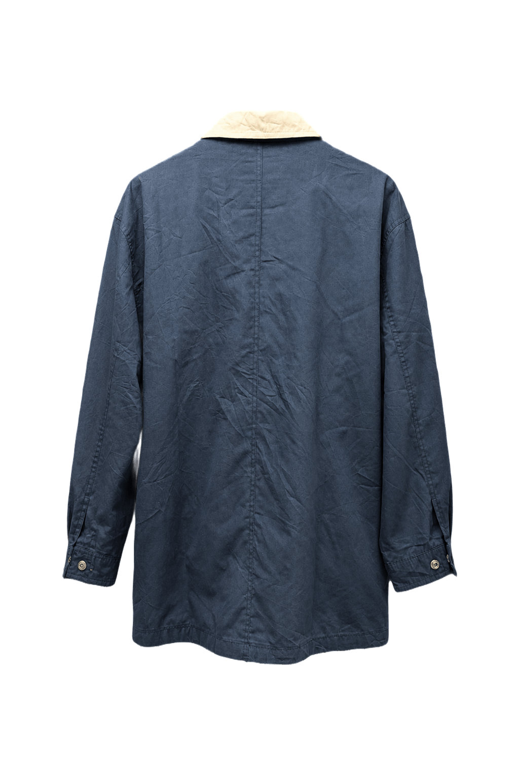 1980s Navy Blue Cotton Blend Jacket - Back View