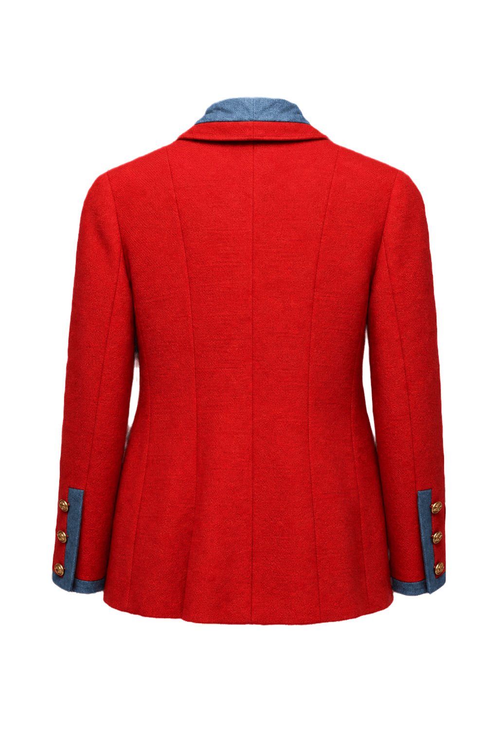 1990s Red Cotton Blend Jacket - Back View