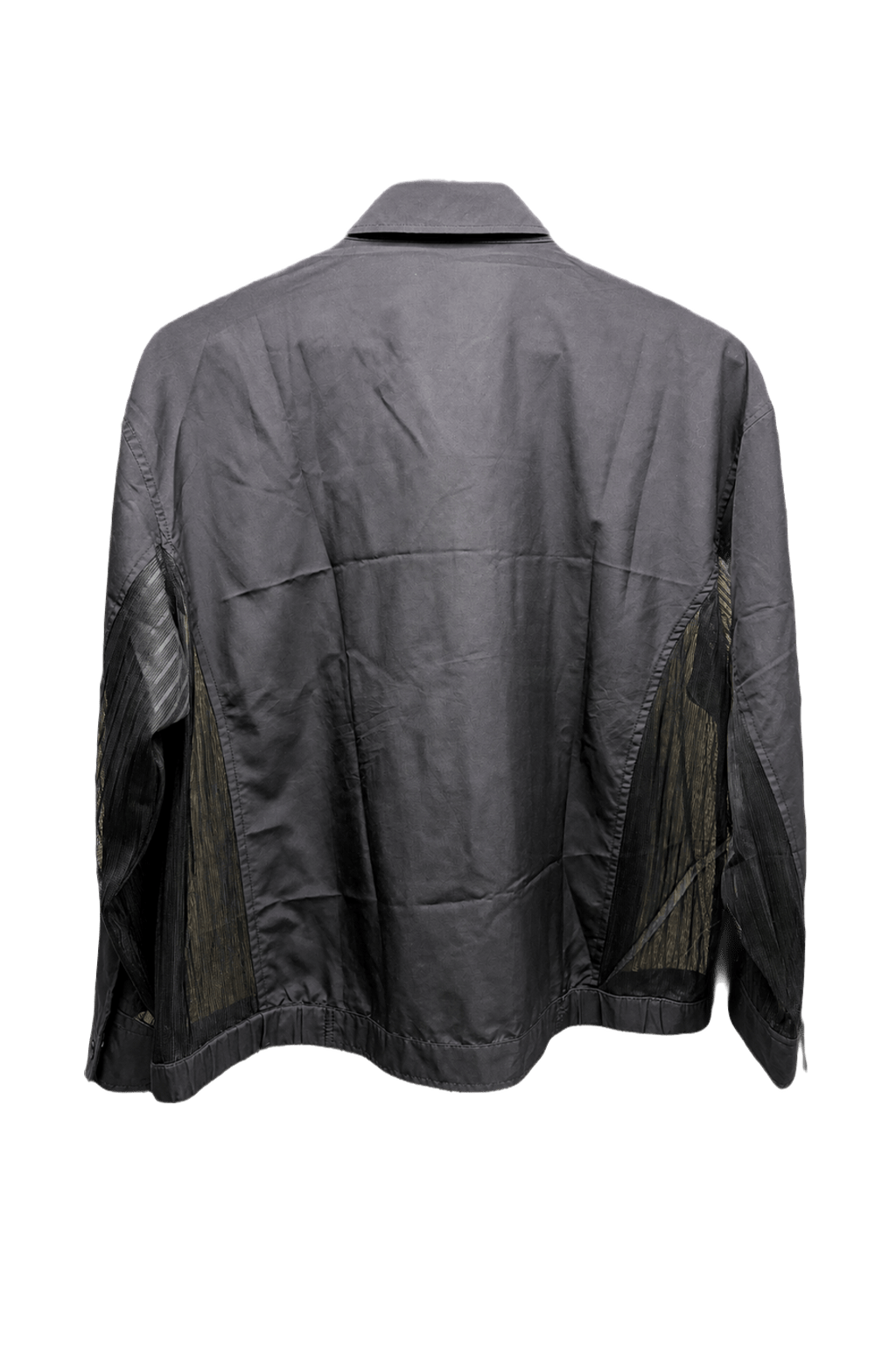 1980s Dark Gray Cotton Blend Jacket - Back View