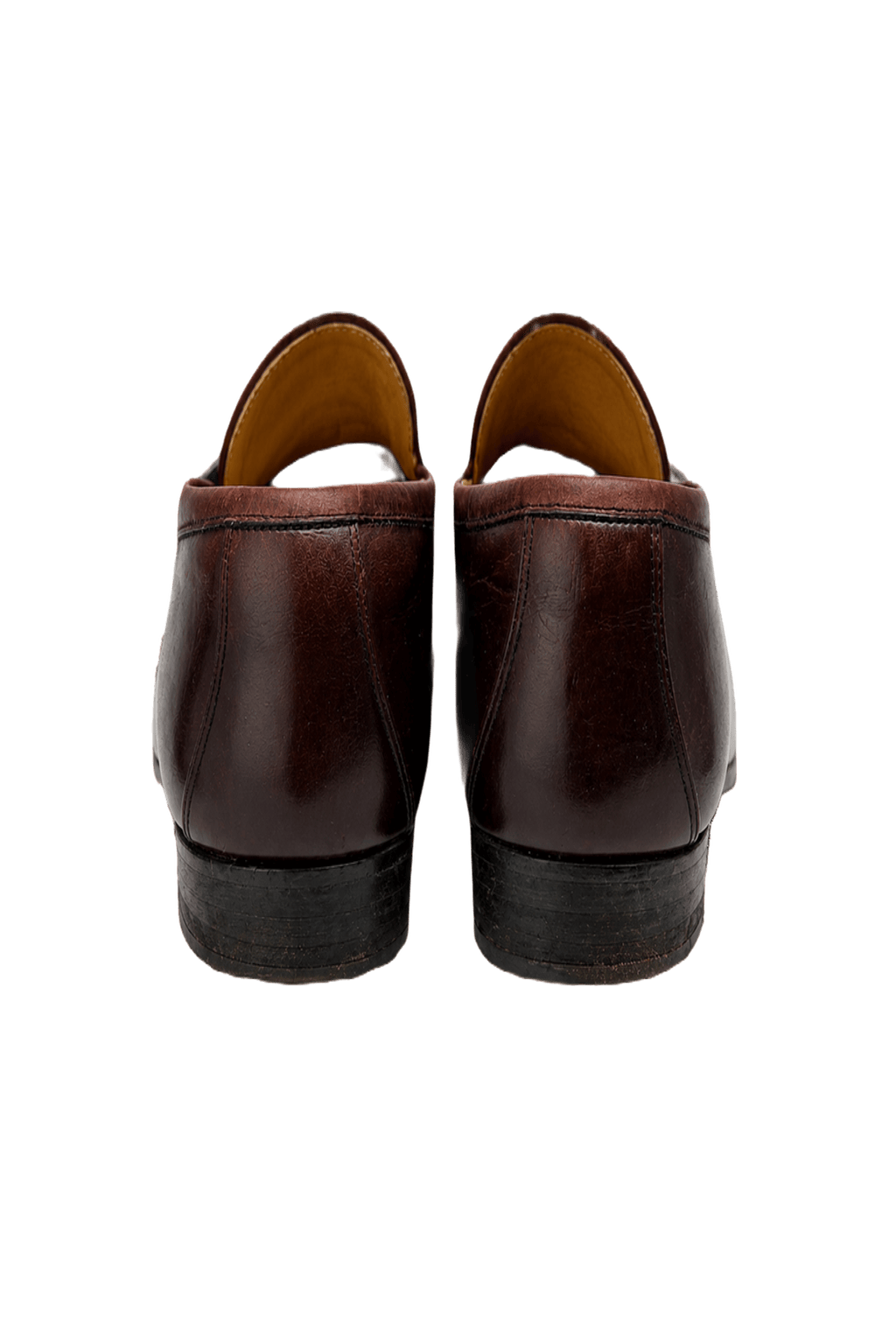 1980s Brown Leather Loafers - Back View