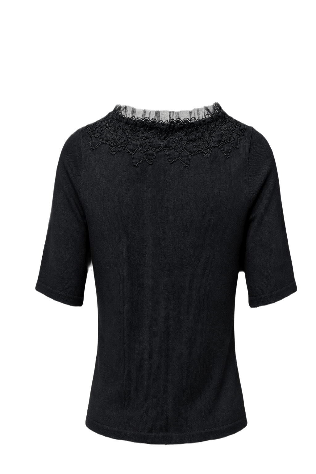 1990s Black Cotton Blend Blouse - Back View