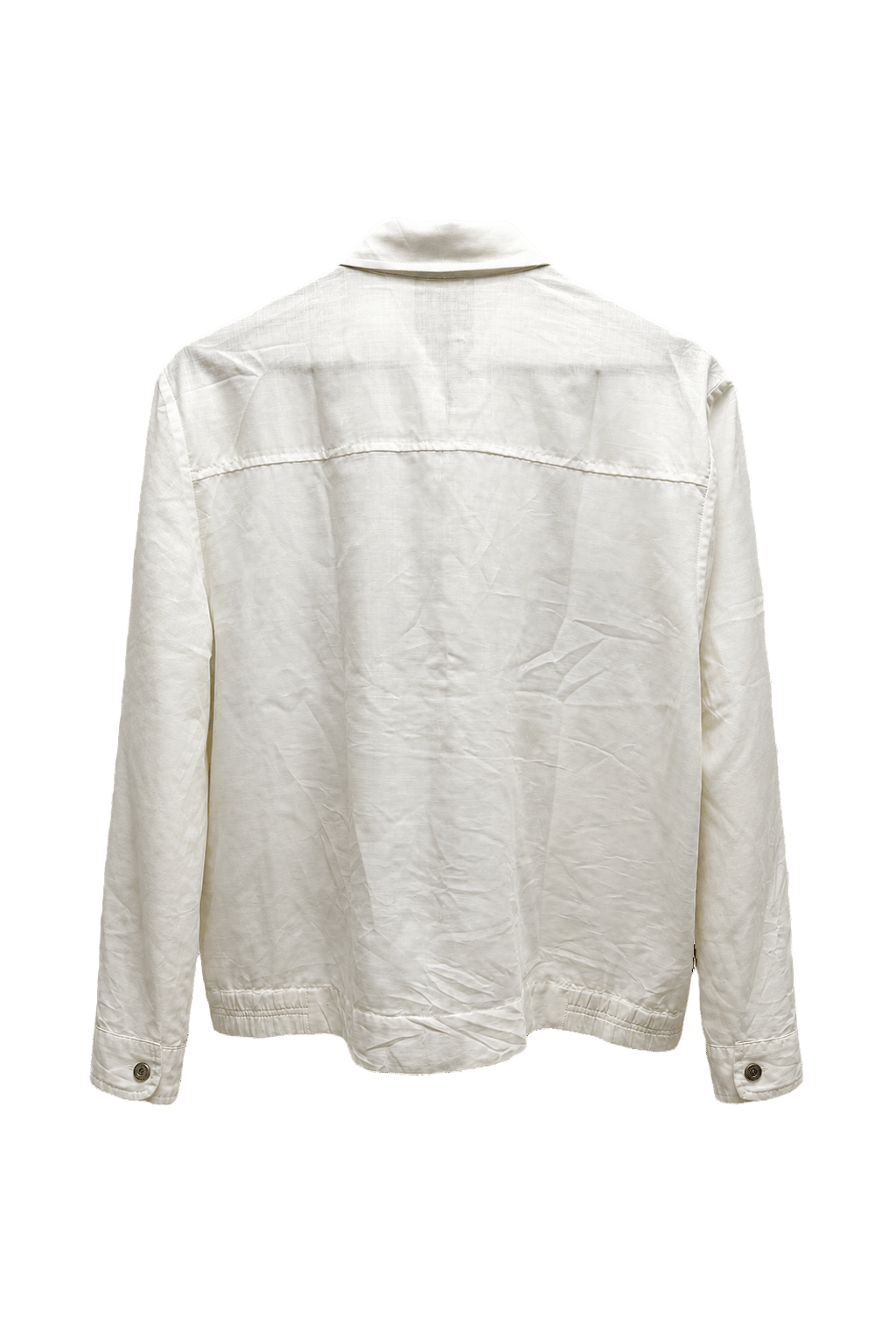 1980s Cream White Cotton Blend Jacket - Back View