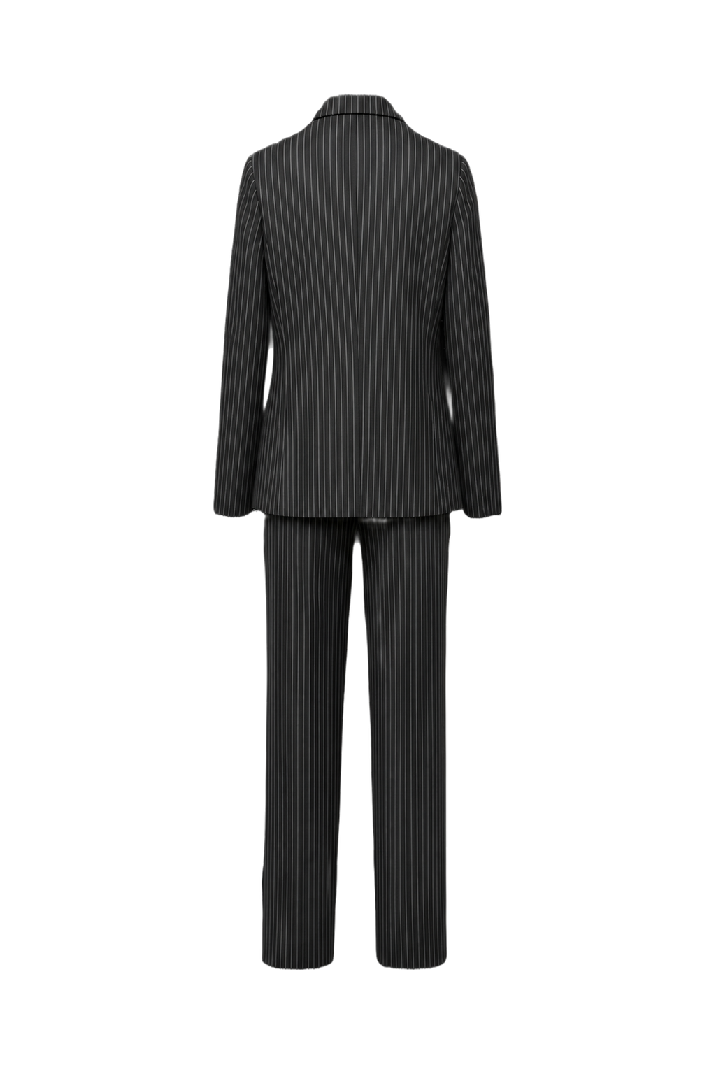 1990s Black Polyester Blend Jacket and Trousers Set - Back View