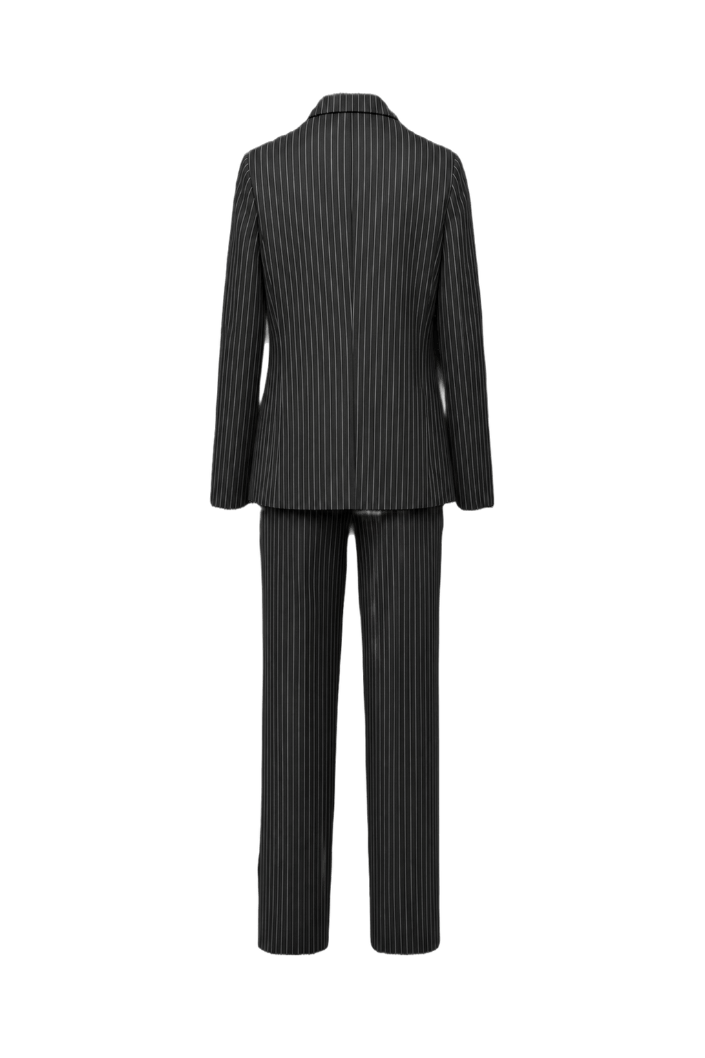 1990s Black Polyester Blend Jacket and Trousers Set - Back View