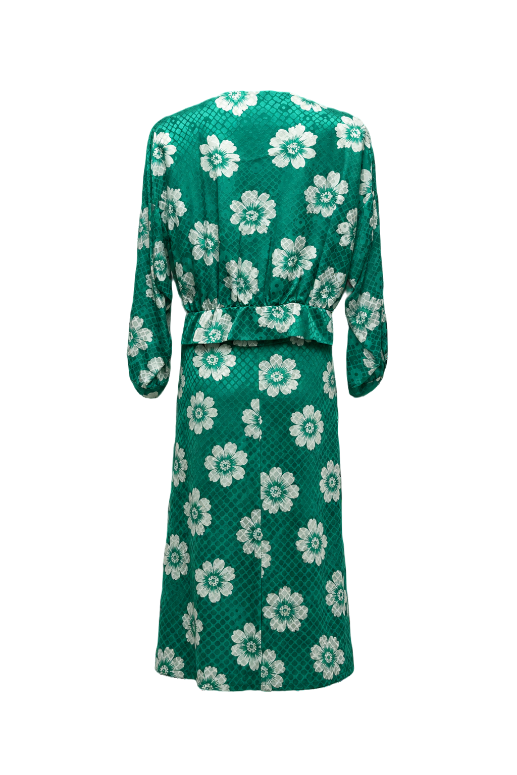 1990s Green Nylon Blend Two-Piece Set - Back View