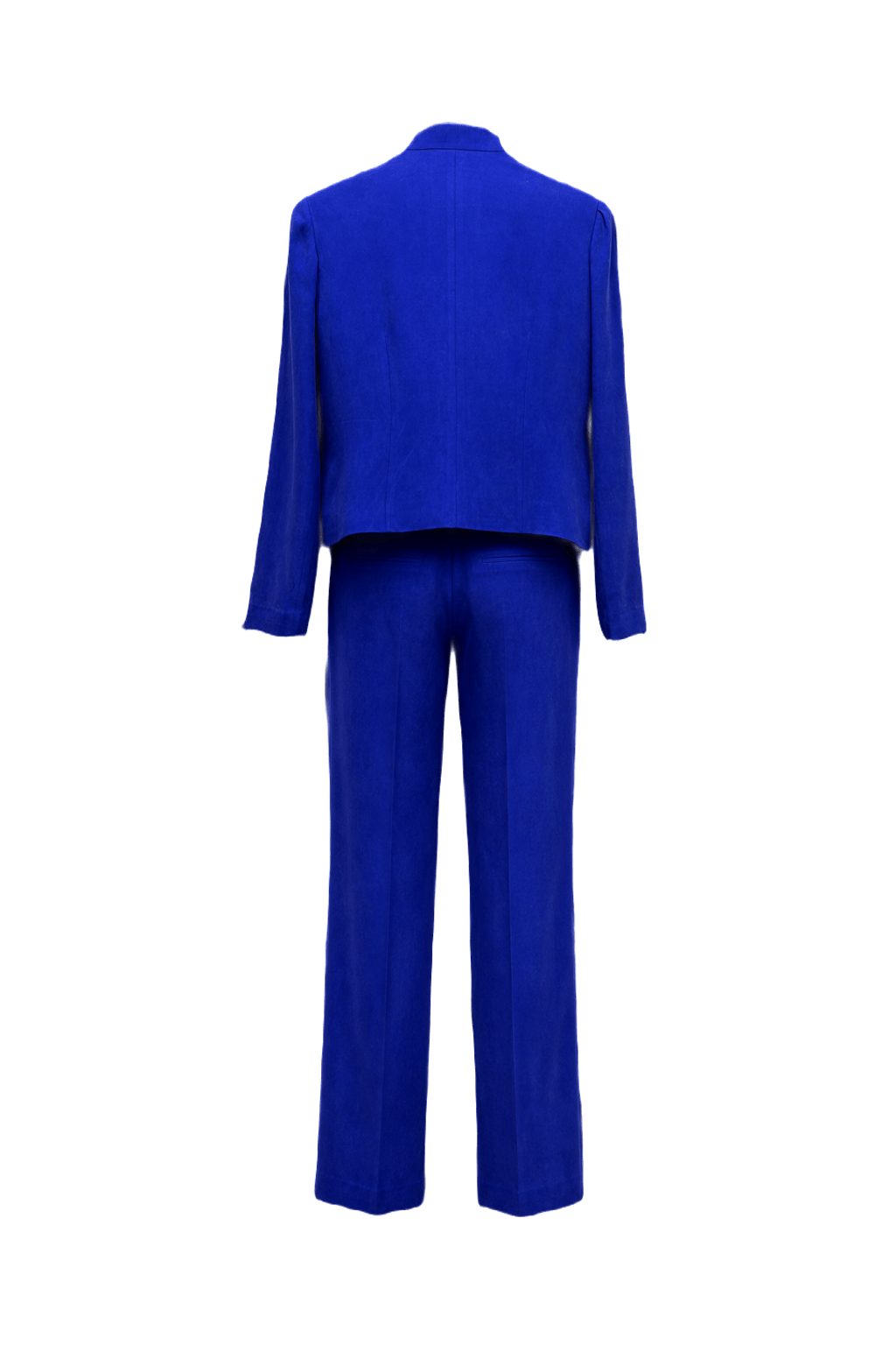 1990s Cobalt Blue Suede 2-Piece Suit - Back View