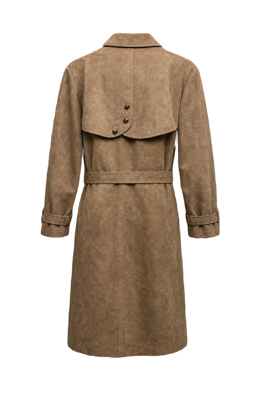 1980s Tan Cotton Blend Trench Coat - Back View