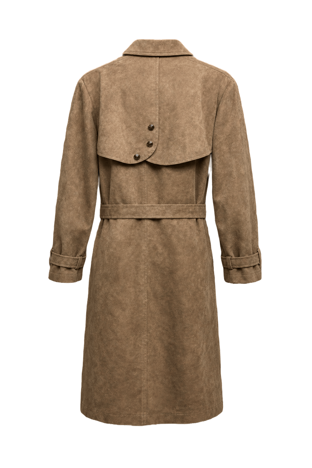 1980s Tan Cotton Blend Trench Coat - Back View