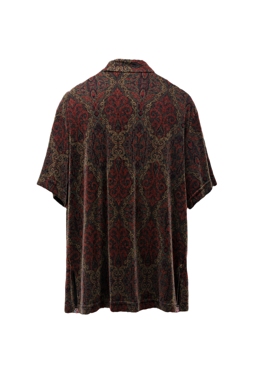 1990s Deep Burgundy Velvet Tunic - Back View