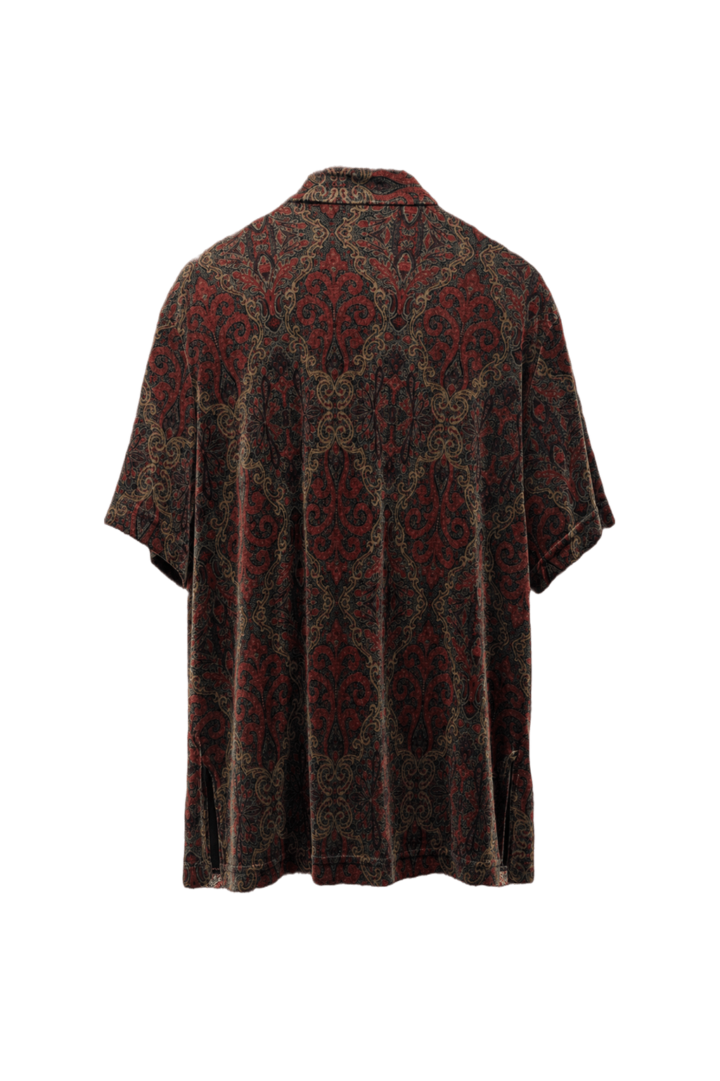 1990s Deep Burgundy Velvet Tunic - Back View
