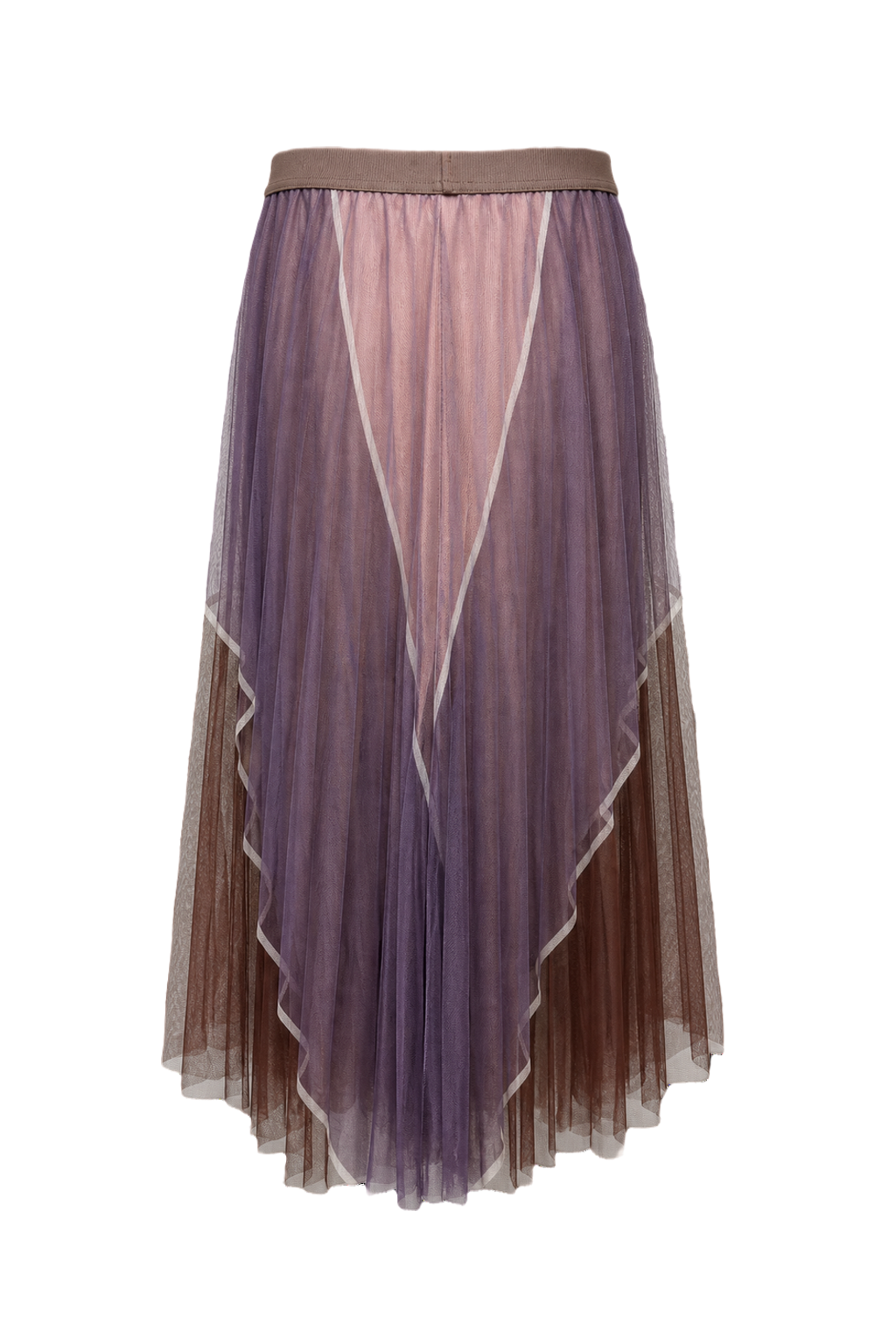 1980s Lavender Pastel Polyester Skirt - Back View