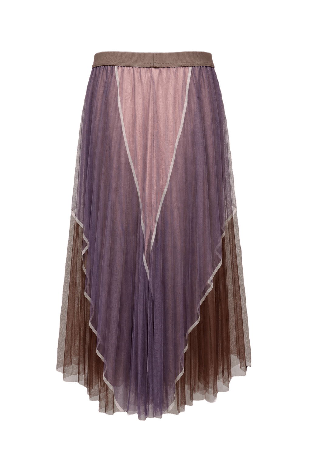 1980s Lavender Pastel Polyester Skirt - Back View