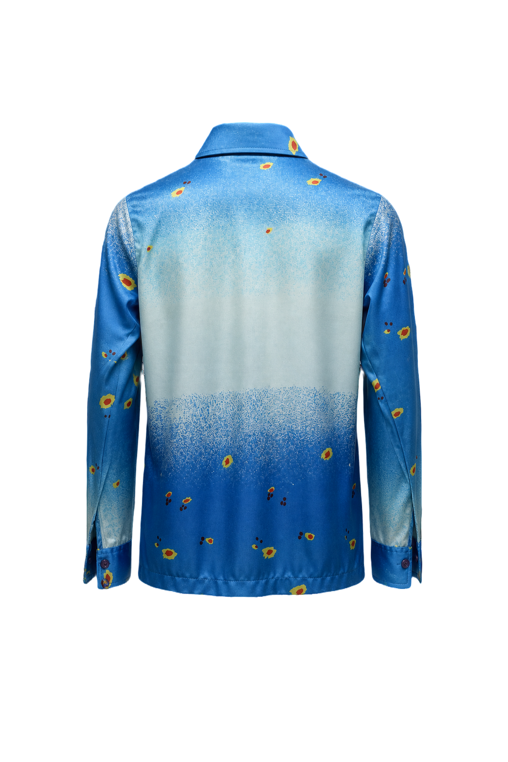 1970s Blue Polyester Shirt - Back View