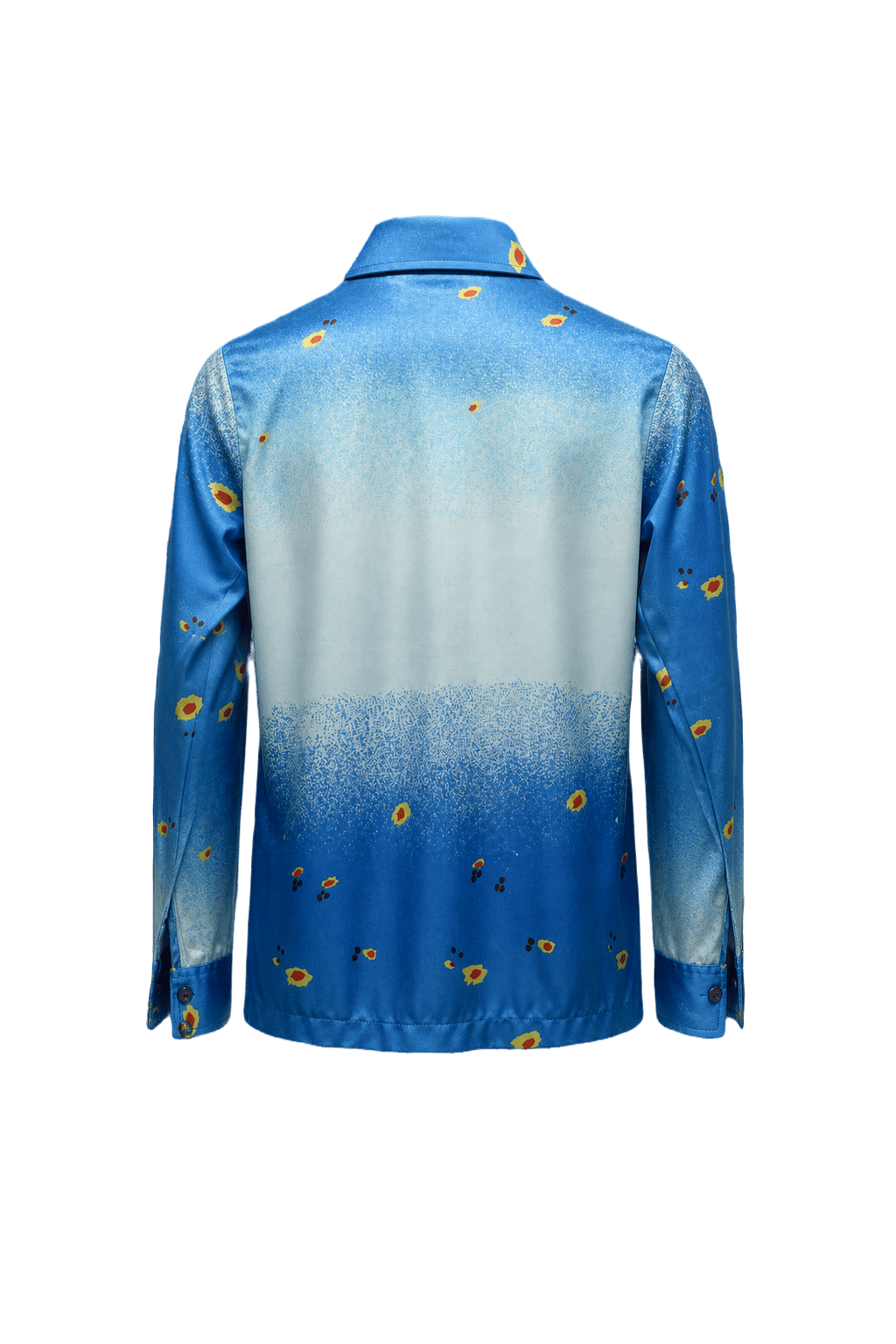 1970s Blue Polyester Shirt - Back View