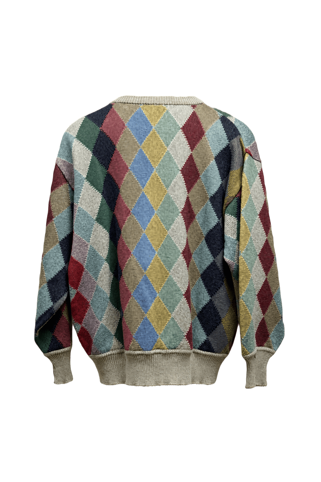 1990s Multicolor Wool Sweater - Back View