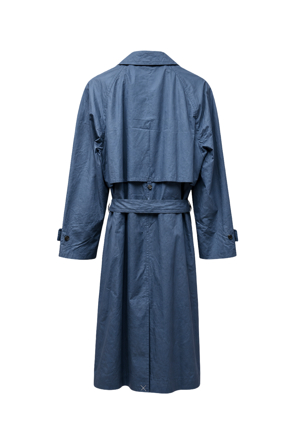 1980s Blue Cotton Trench Coat - Back View