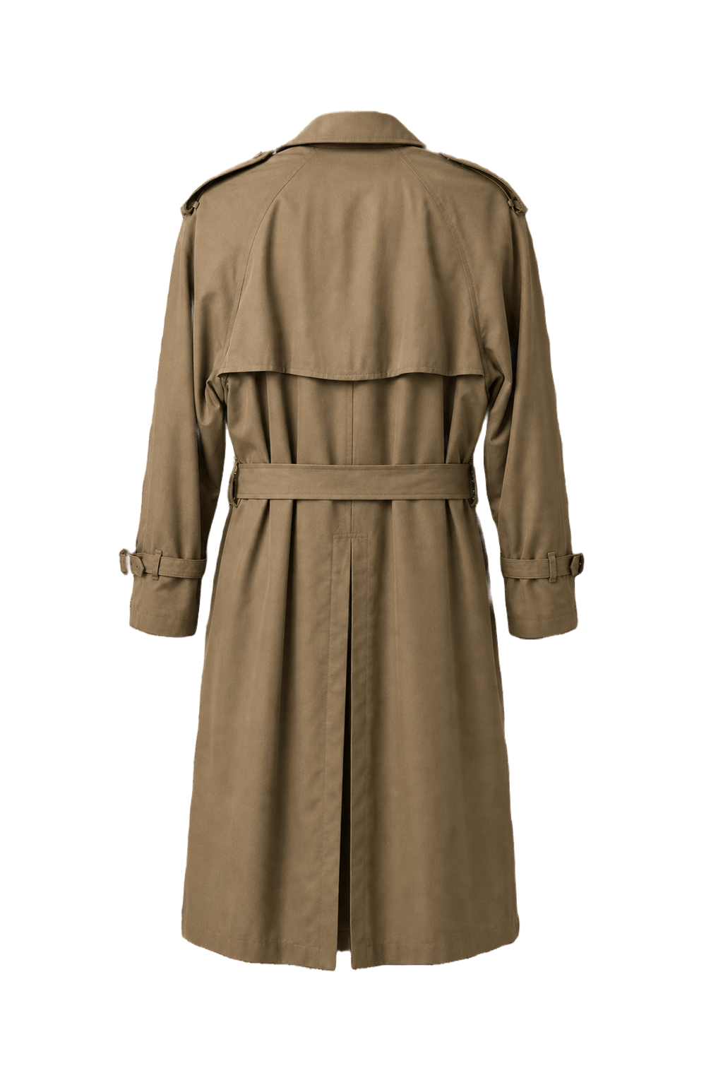 1980s Beige Cotton Trench Coat - Back View