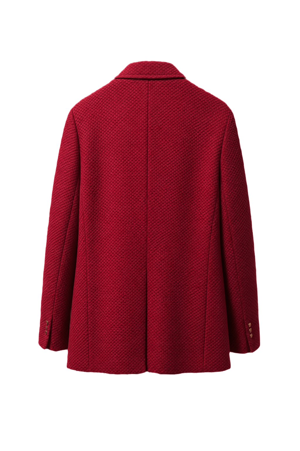1980s Deep Red Wool Blend Blazer - Back View