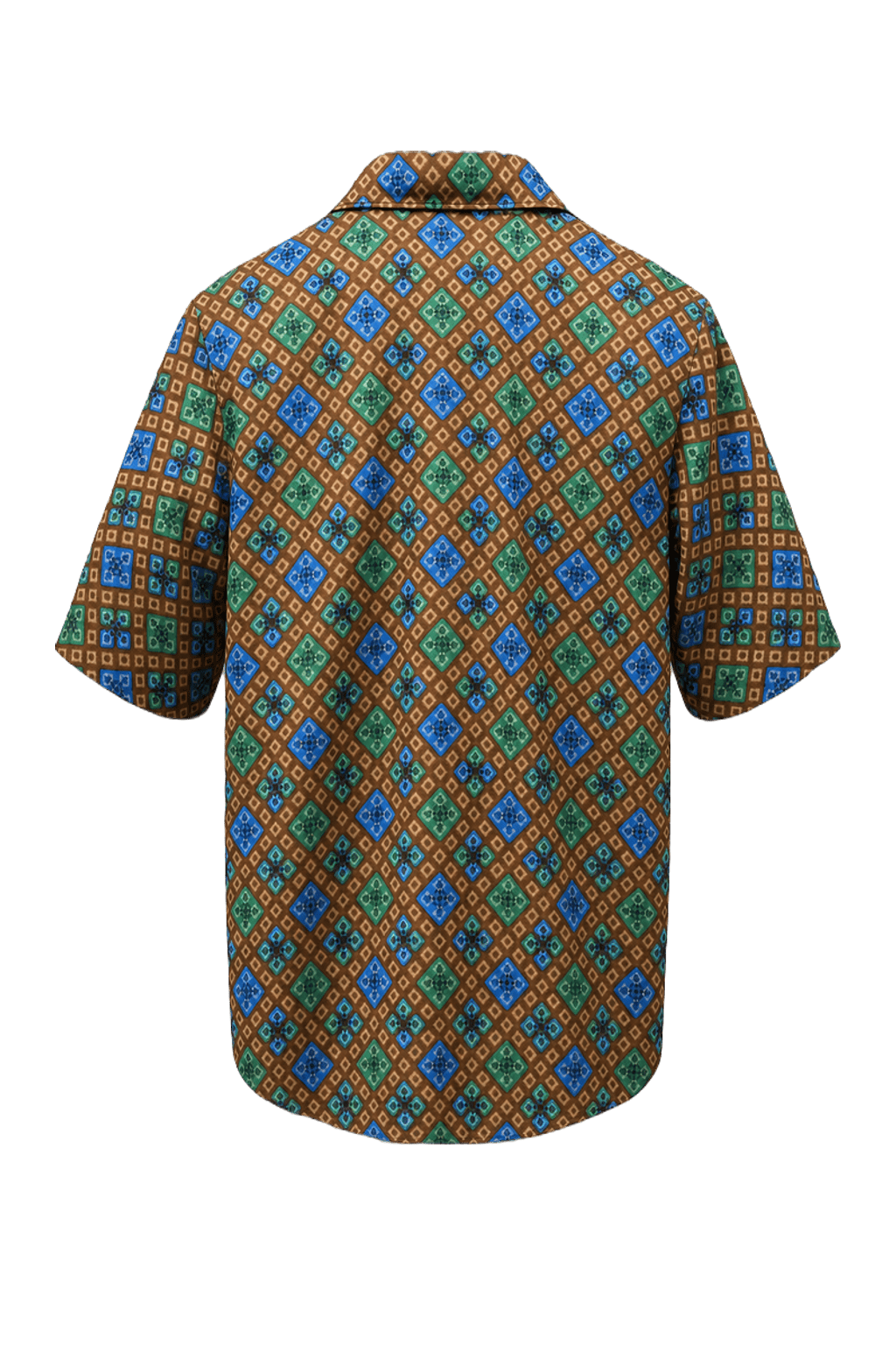 1970s Brown Cotton Blend Shirt - Back View