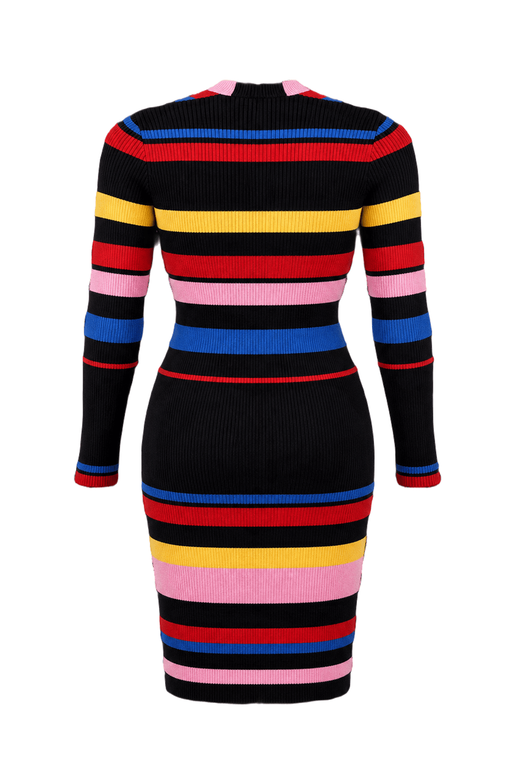 1970s Black Knit Dress - Back View
