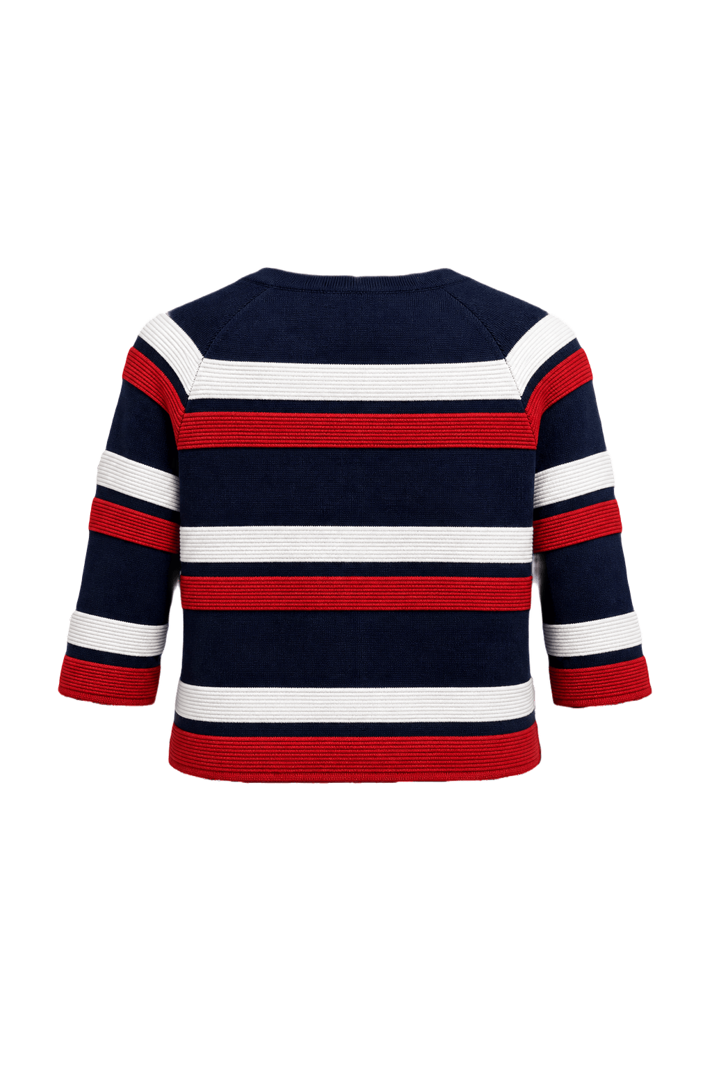 1970s Navy Blue Cotton Blend Cardigan - Back View