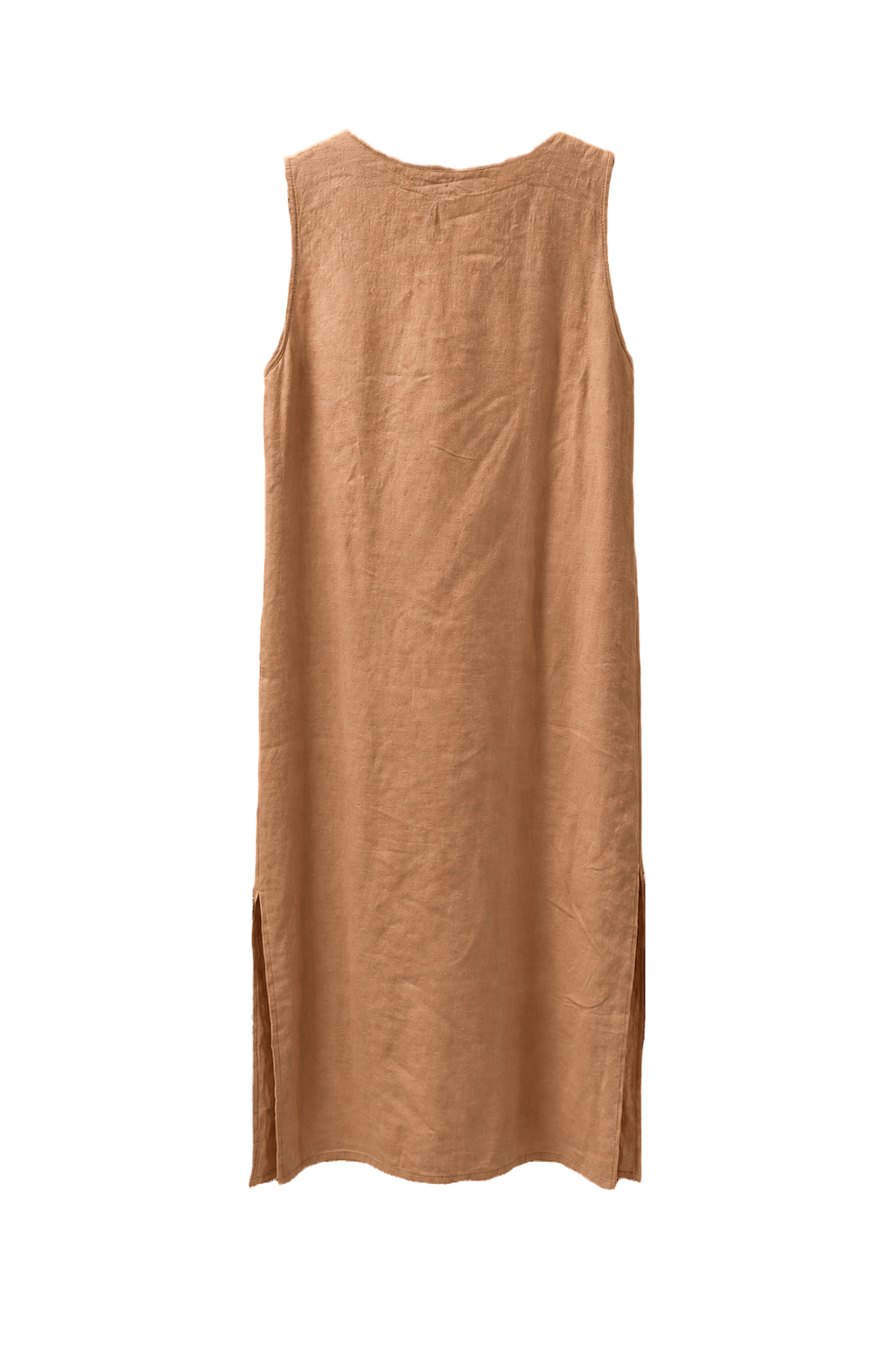 1970s Peach Linen Shift Dress - Back View