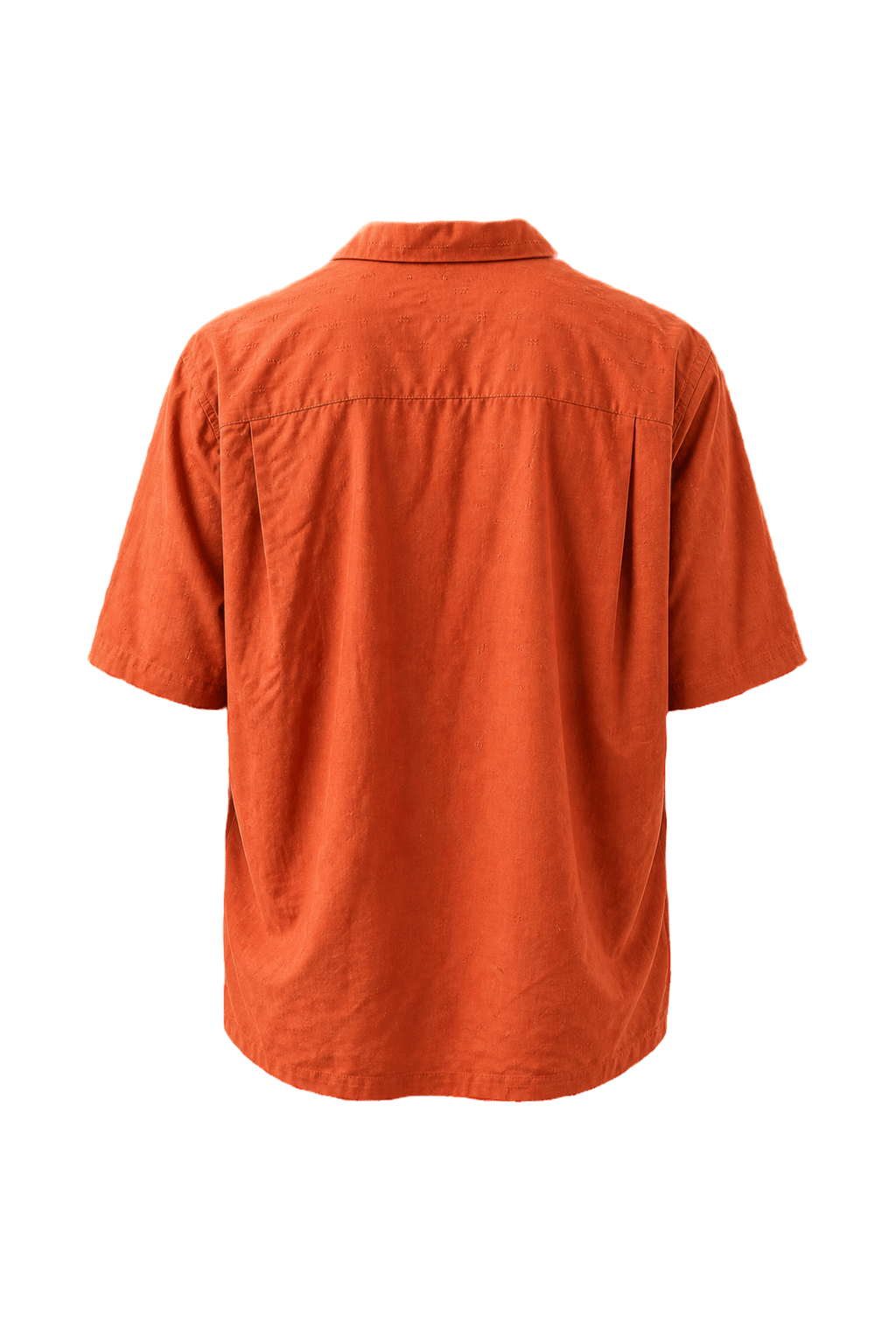 1970s Orange Cotton Blend Camp Collar Shirt - Back View