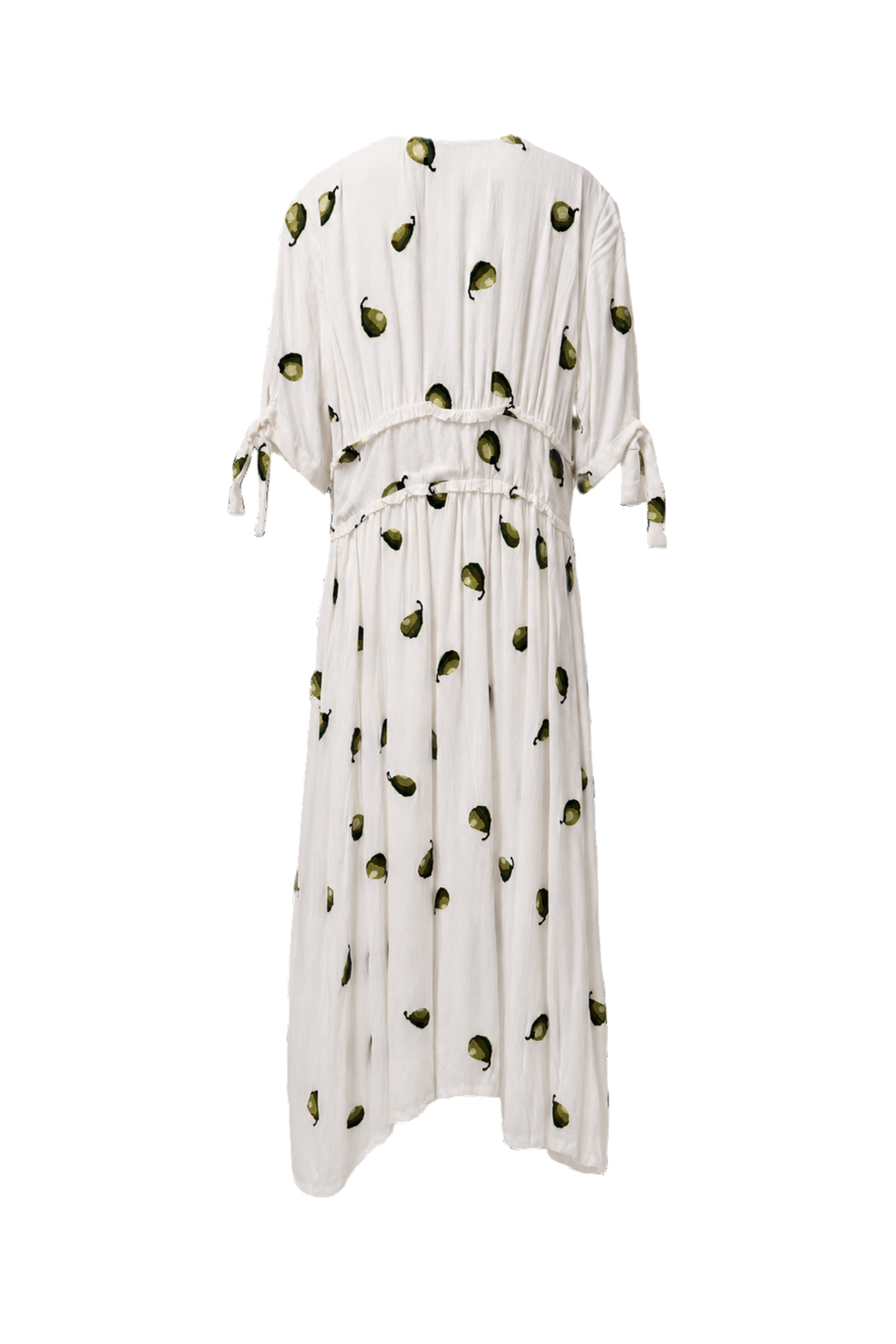 1970s White Cotton Blend Midi Dress - Back View