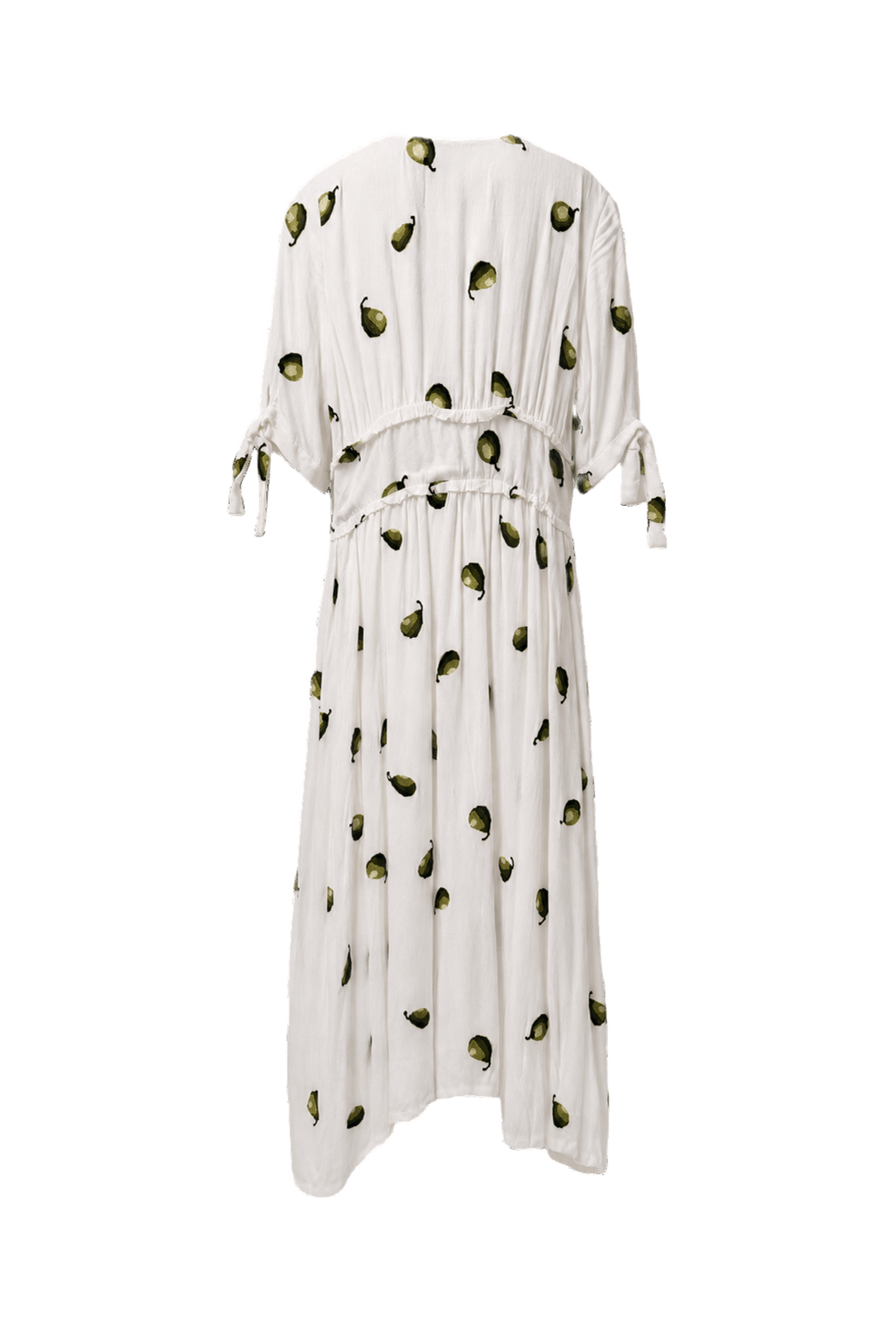 1970s White Cotton Blend Midi Dress - Back View