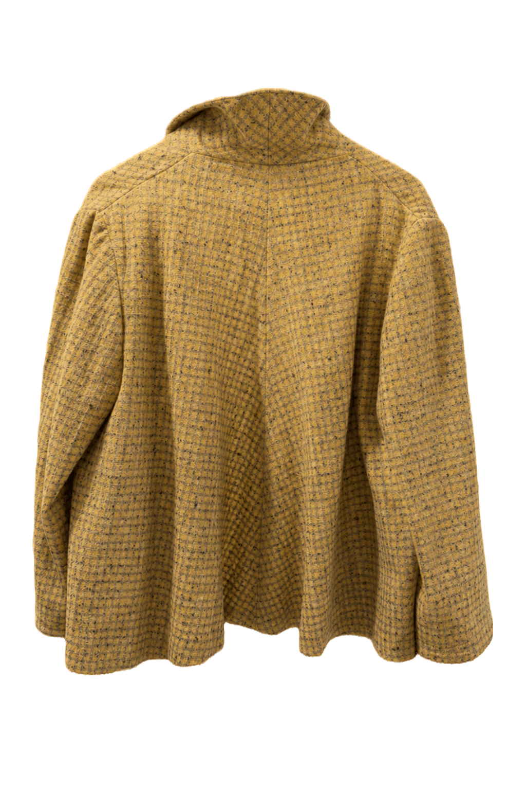 1930s Yellow Check Wool Blend Jacket - Back View
