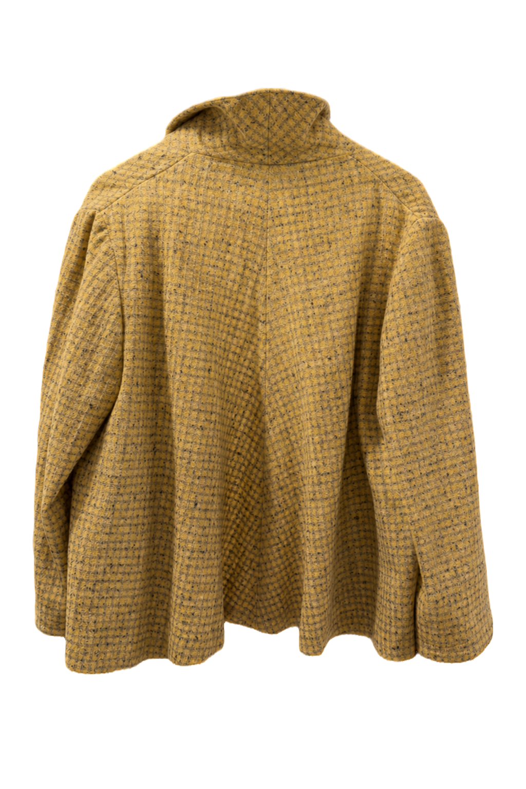 1930s Yellow Check Wool Blend Jacket - Back View