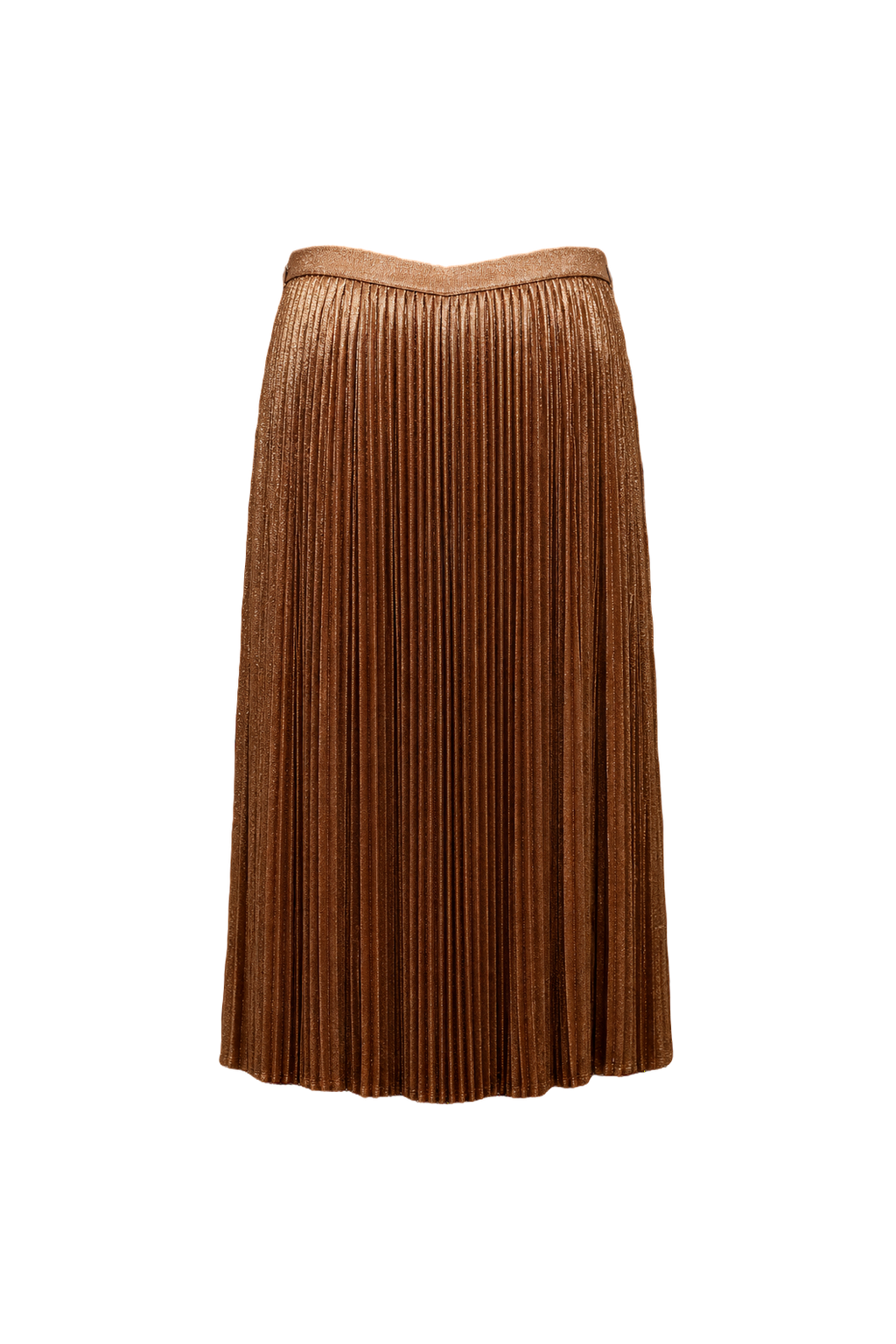 1970s Bronze Synthetic Blend Skirt - Back View