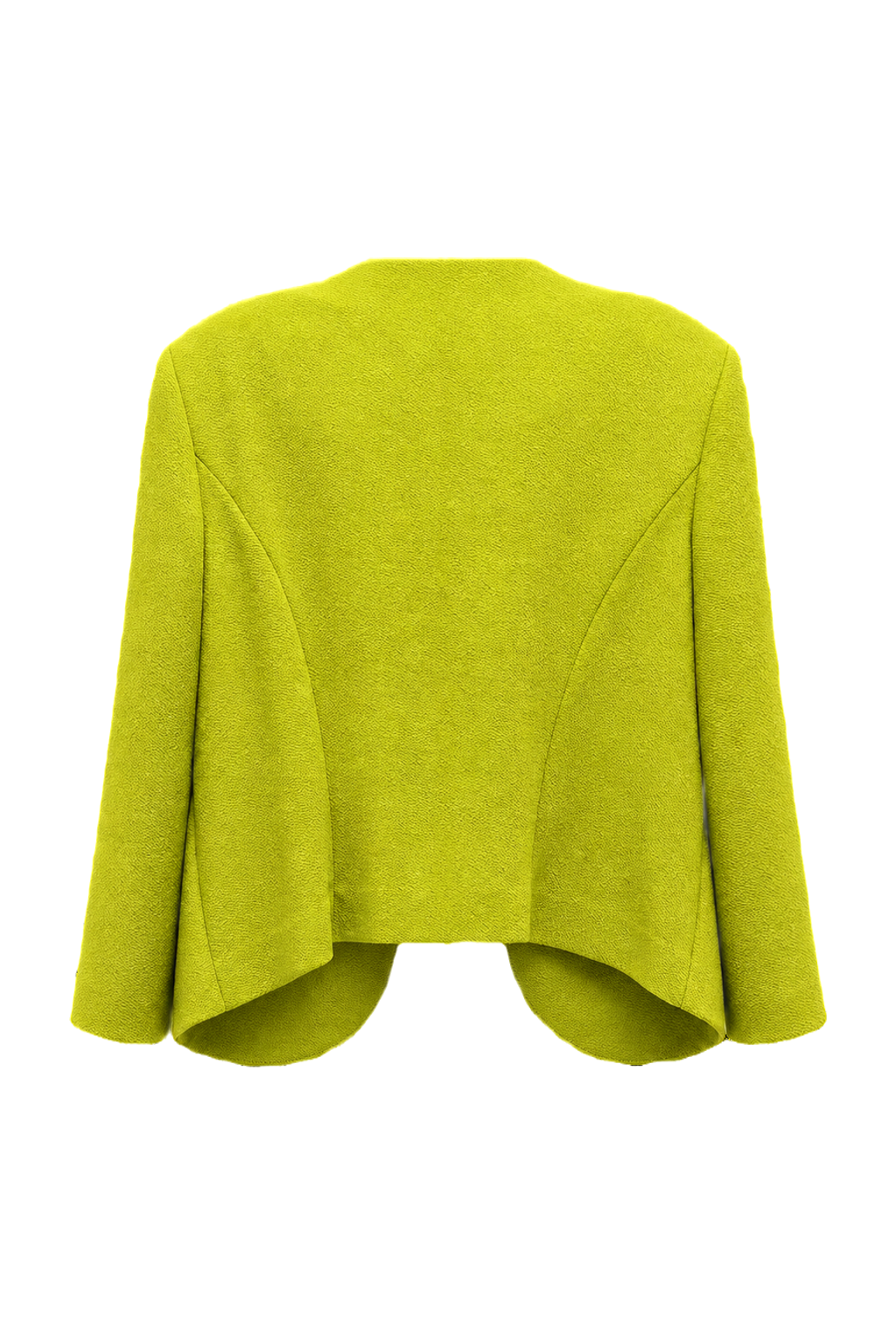 1980s Lime Green Synthetic Blend Jacket - Back View