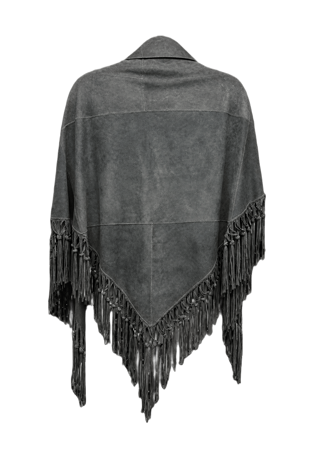 1970s Gray Suede Cape - Back View