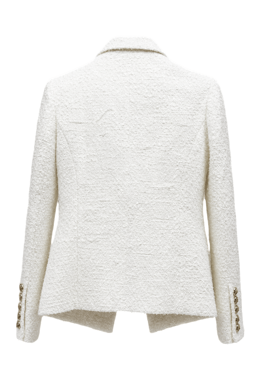 1970s Ivory Synthetic Blend Blazer - Back View